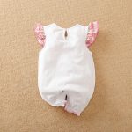 Aoswep - Cute Giraffe + Zebra With Floral Print Long Sleeve Baby Girl Clothes White Jumpsuit For Baby One-Piece Romper - Image 3